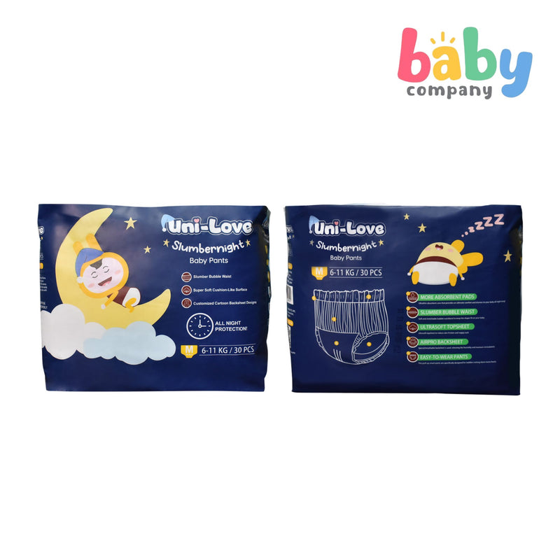 Uni-Love Slumbernight Baby Diaper Pants, Medium, 30 Pads