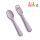 Mushie Spoon and Fork Set - Soft Lilac