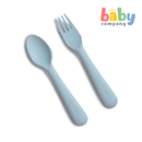 Mushie Spoon and Fork Set - Powder Blue