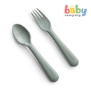 Mushie Spoon and Fork Set - Sage