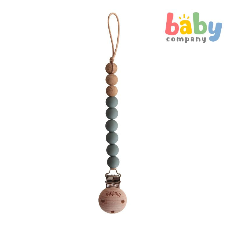 Mushie Pacifier Clips Eva - Dried Thyme