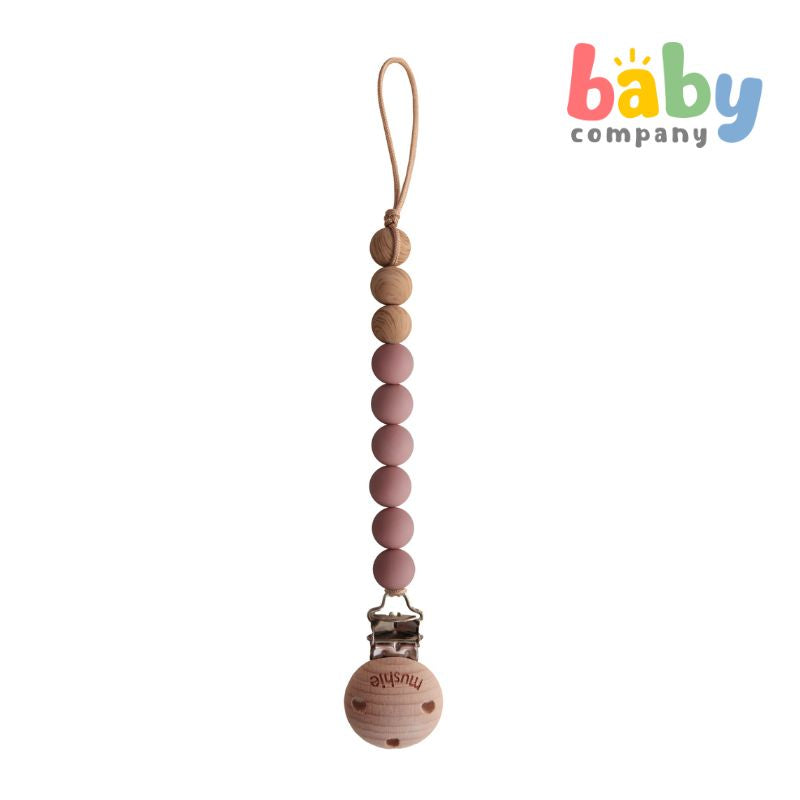 Mushie Pacifier Clips Eva - Cloudy Mauve