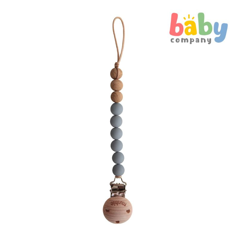 Mushie Pacifier Clips - Stone
