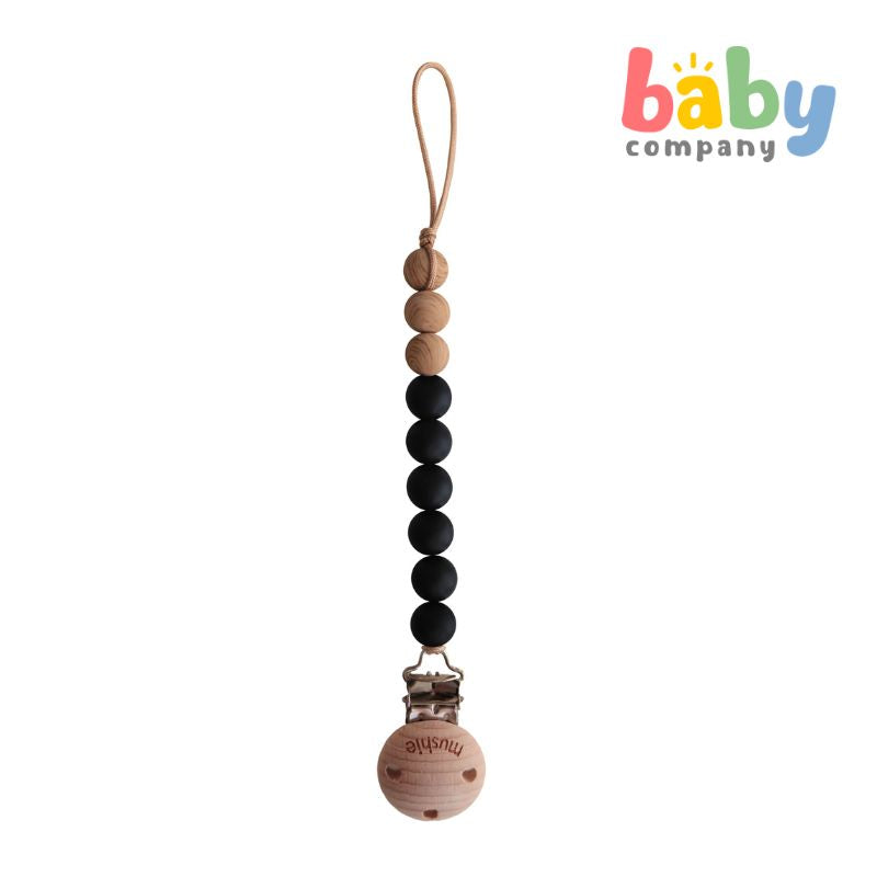 Mushie Pacifier Clips Eva - Black
