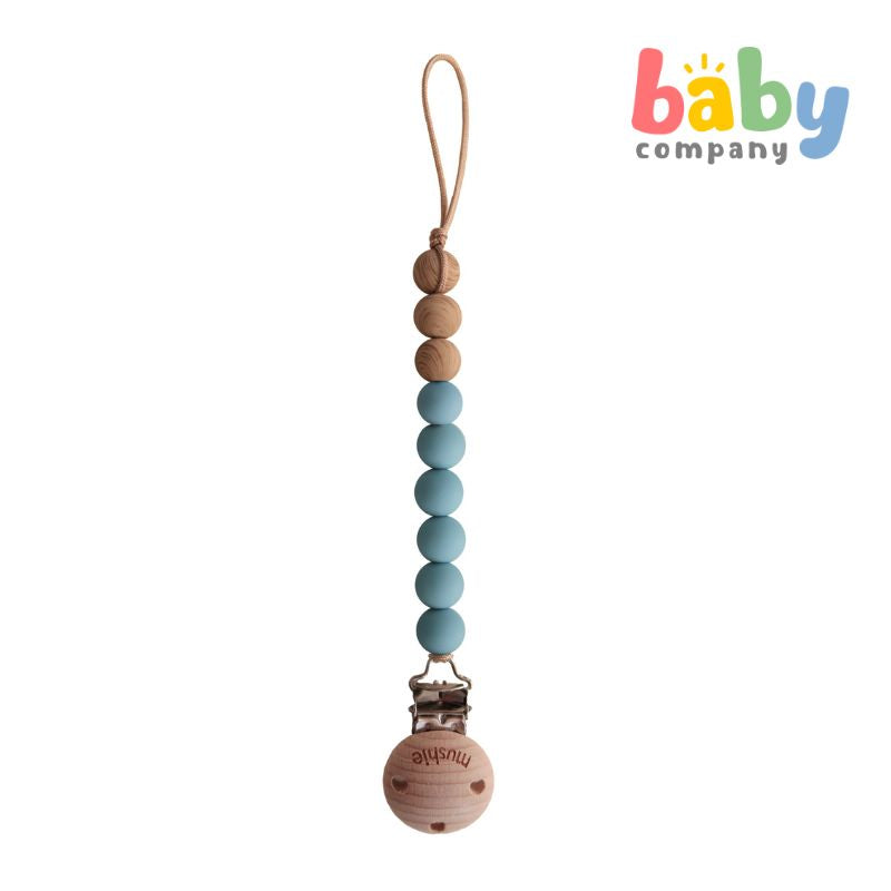 Mushie Pacifier Clips Eva - Cadet Blue