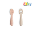 Mushie First Feeding Baby Spoons 2 pack - Blush/ Shifting Sand