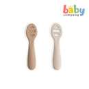 Mushie First Feeding Baby Spoons 2 pack - Natural/ Shifting Sand