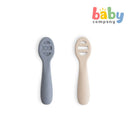 Mushie First Feeding Baby Spoons 2 pack - Tradewinds/ Shifting Sand