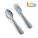 Mushie Spoon and Fork Set - Cloud