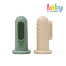 Mushie Finger Toothbrush - Cambridge Blue/Shifting Sand