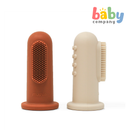 Mushie Finger Toothbrush - Blush/Shifting Sand