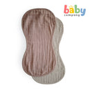 Mushie Burp Cloth 2-Pack - Natural/Fog