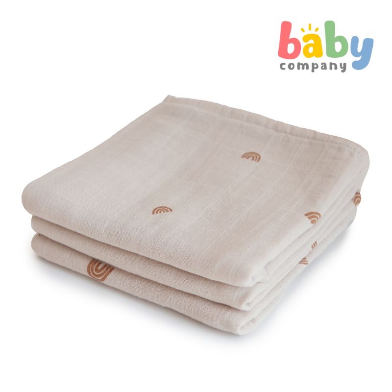 Mushie 3-pack Muslin Cloth - Rainbow