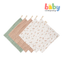 Mushie 5-Pack Muslin Washcloth - Pink Flowers Combo