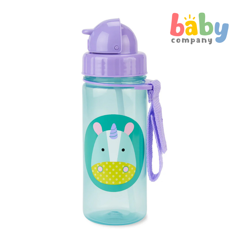 Skip Hop Zoo 13oz Straw Bottle - Unicorn