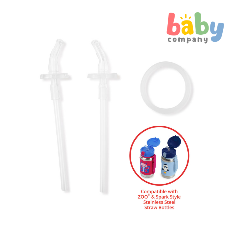 Skip Hop Zoo 2-Pack 13oz Extra Straws Bottle