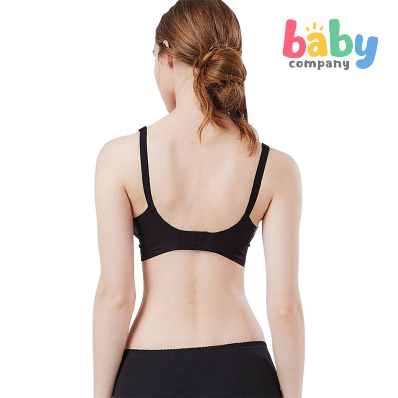 Mamaway Ultra Silky Seamless Maternity & Nursing Bra - Black
