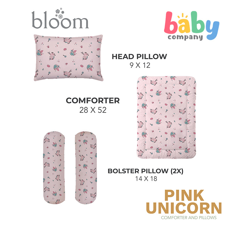 Bloom 4-Piece 28x52 Crib Set - Pink Unicorn