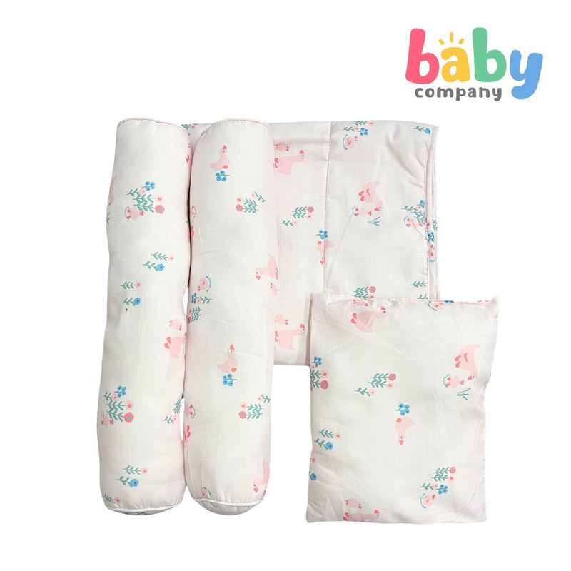 Bloom 4-Piece 28x52 Crib Set - Pink Ducks