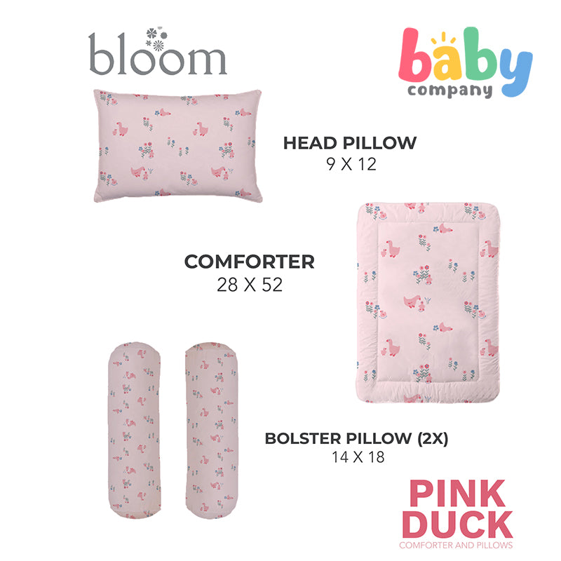 Bloom 4-Piece 28x52 Crib Set - Pink Ducks