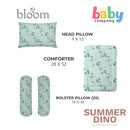 Bloom 4-Piece 28x52 Crib Set - Blue Summer Dino