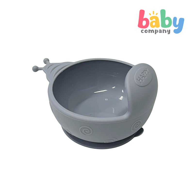 Little Sprout Snail Trail Silicone Bowl for Babies - Gray