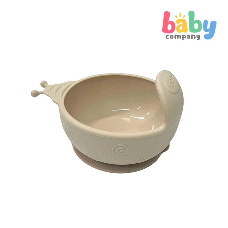 Little Sprout Snail Trail Silicone Bowl for Babies - Beige