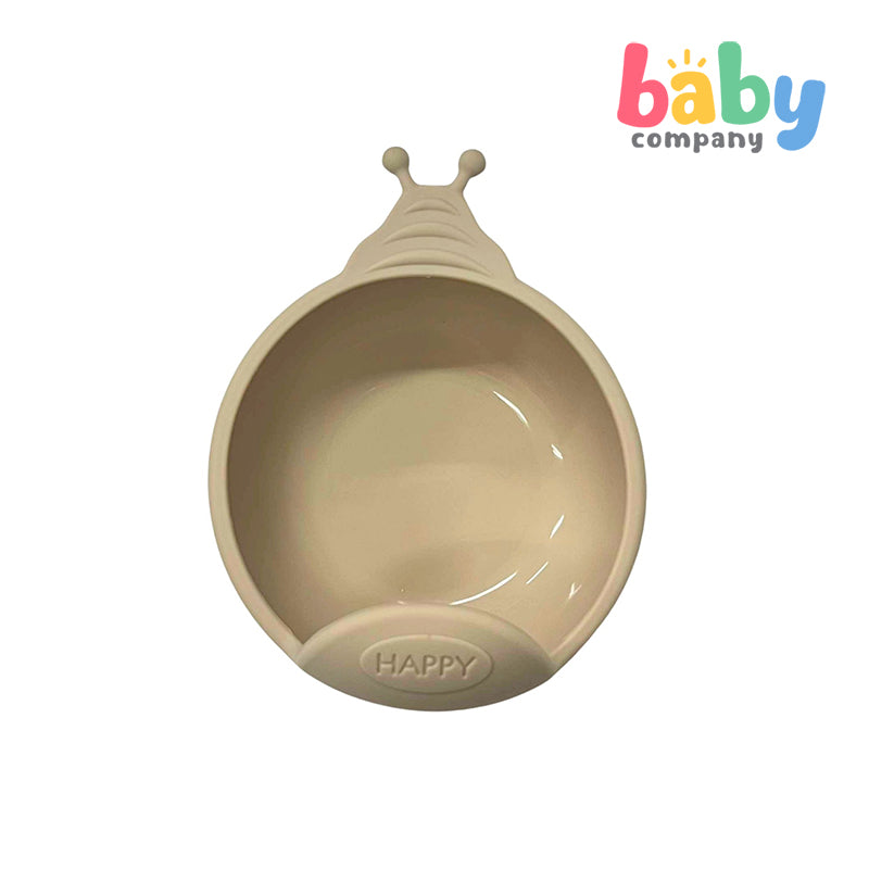 Little Sprout Snail Trail Silicone Bowl for Babies - Beige