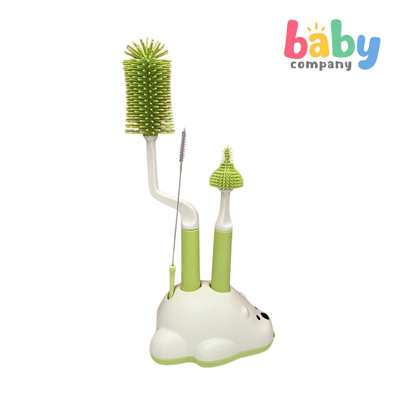 Mom & Baby 3pc Silicone Brush Set - Bear Green