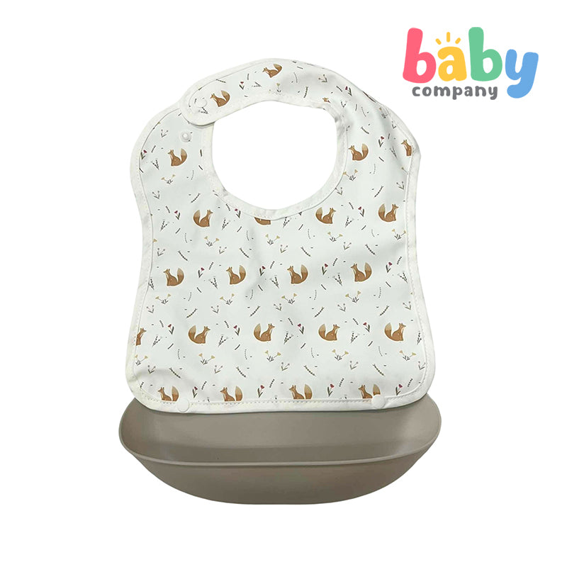 Little Sprout Wiggly Wonder Bib with Silicone Food Catcher - Flowers