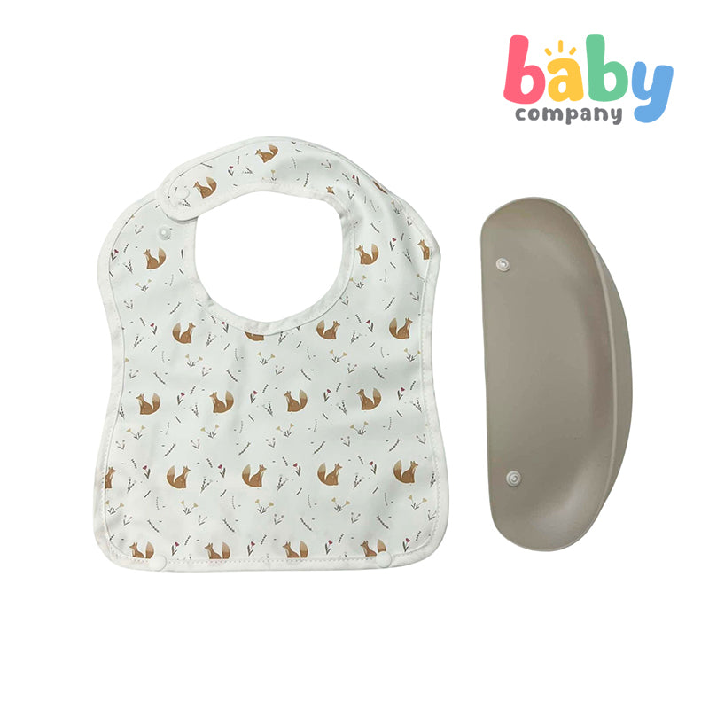 Little Sprout Wiggly Wonder Bib with Silicone Food Catcher - Flowers