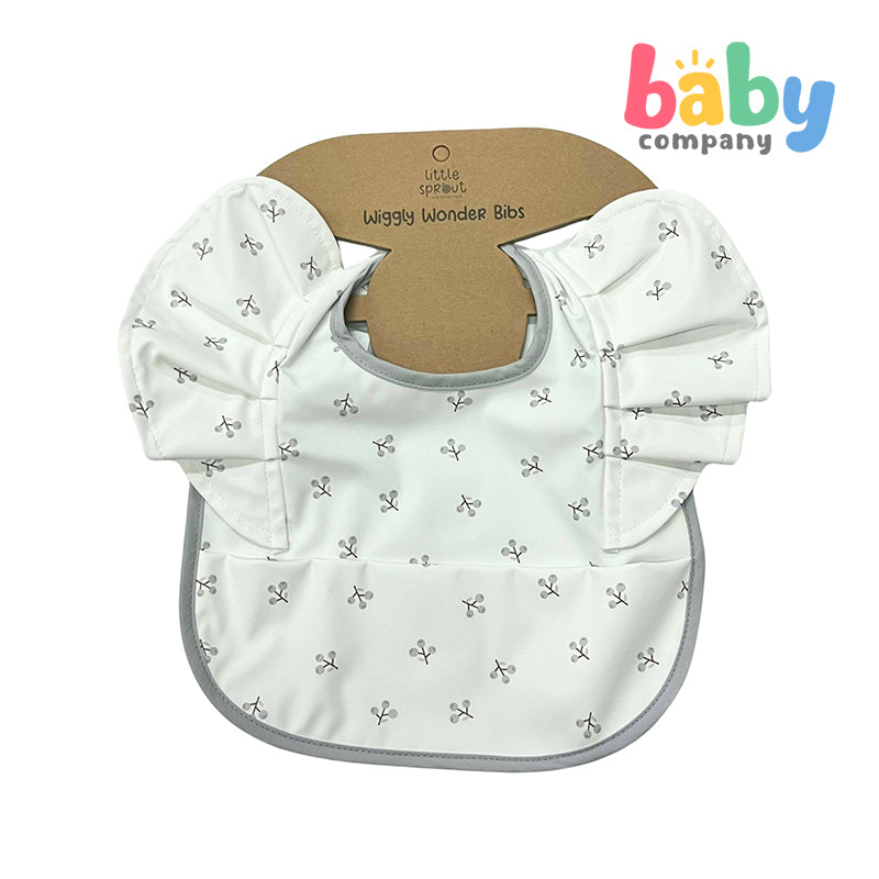 Little Sprout Wiggly Wonder Bib with Food Catcher - Loquat in Light Blue