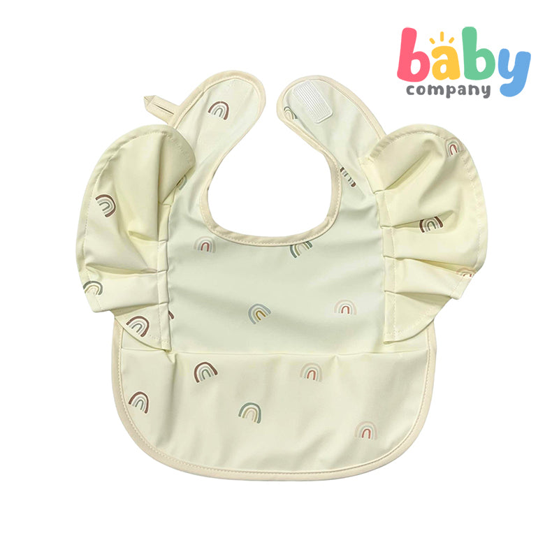 Little Sprout Wiggly Wonder Bib with Food Catcher - Rainbow in Beige