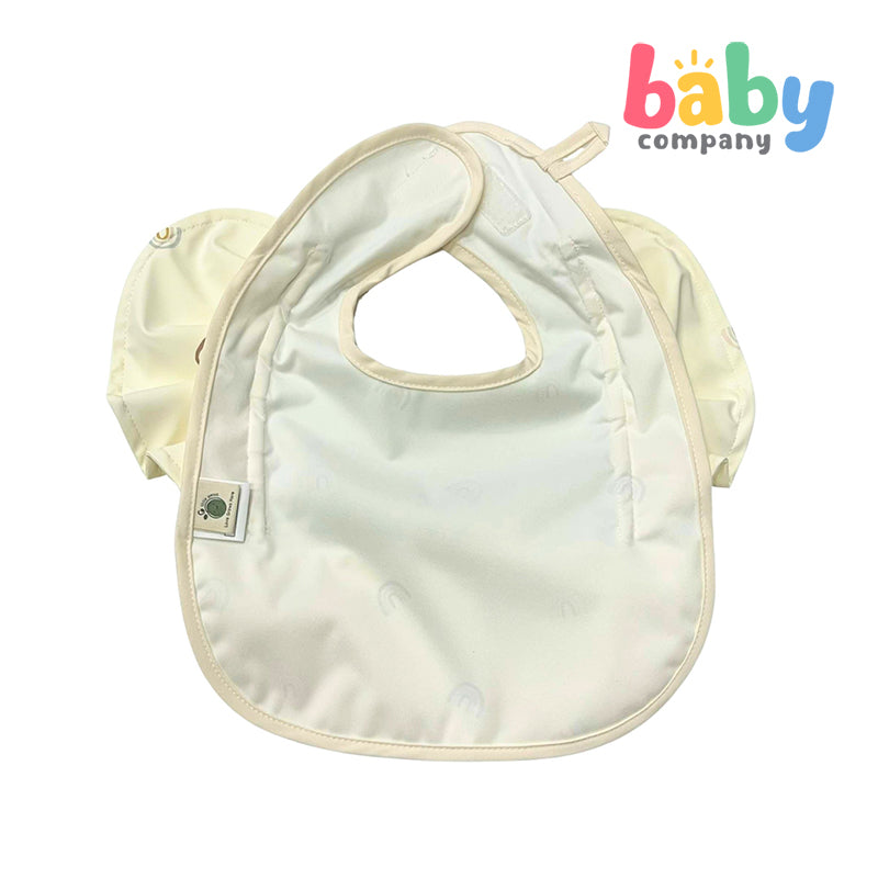 Little Sprout Wiggly Wonder Bib with Food Catcher - Rainbow in Beige