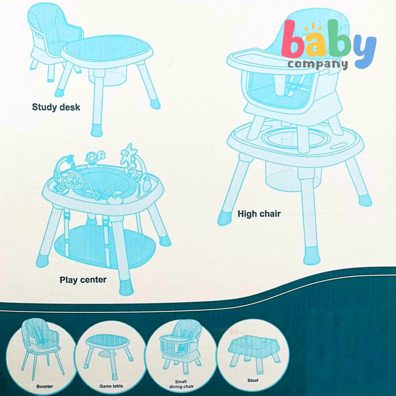 Baby Company Multifunction 7-in-1 High Chair - Light Gray