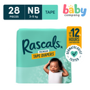 Rascals Tape Diaper Convenience Pack - Newborn, 28 Pads