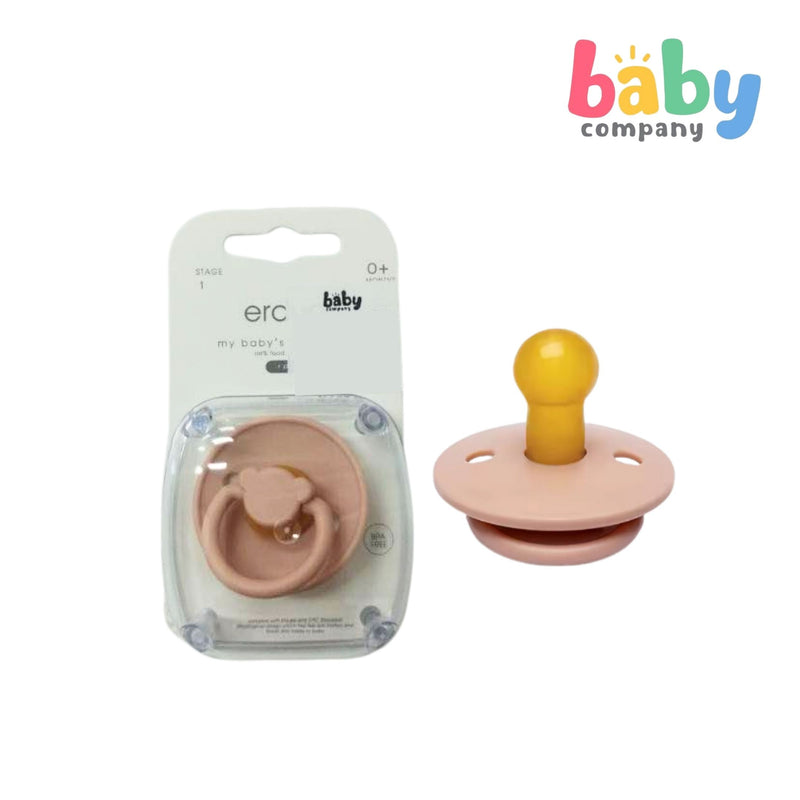 Erduo Baby Pacifier Stage 1 - Teddy Bear, Blush Pink