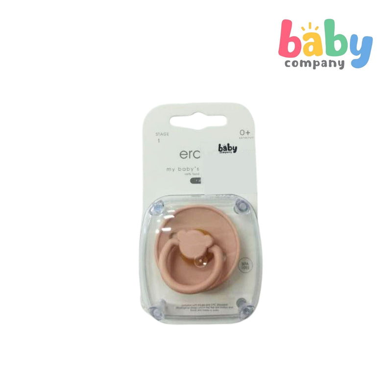 Erduo Baby Pacifier Stage 1 - Teddy Bear, Blush Pink