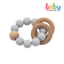 Erduo Wooden Silicone Teether Toy - Light gray