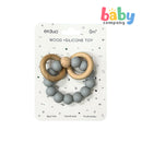 Erduo Wooden Silicone Teether Toy - Light gray