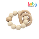 Erduo Wooden Silicone Teether Toy - Cream