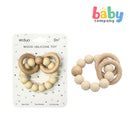 Erduo Wooden Silicone Teether Toy - Cream