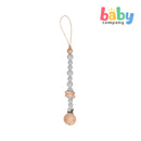 Erduo Wooden Silicone Pacifier Clip - Light Gray, Ring