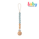 Erduo Wooden Silicone Pacifier Clip - Gray Blue