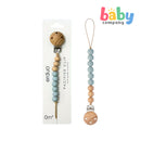 Erduo Wooden Silicone Pacifier Clip - Gray Blue