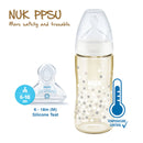Nuk Premium Choice PPSU Temperature Control Bottle with Silicone Teat 300ml Less Colic - Dots