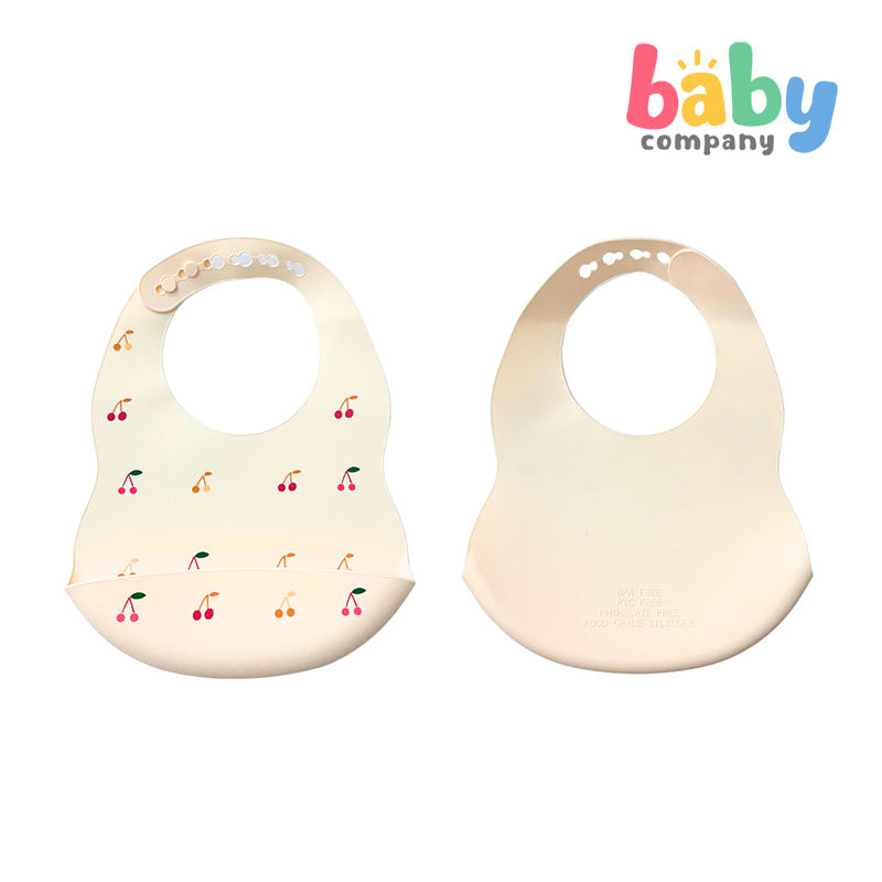 Peekaboo Silicone Bib - Cherry