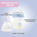 Chicco NaturalFeeling Feeding Bottle 2M+ 250ml - Light Blue