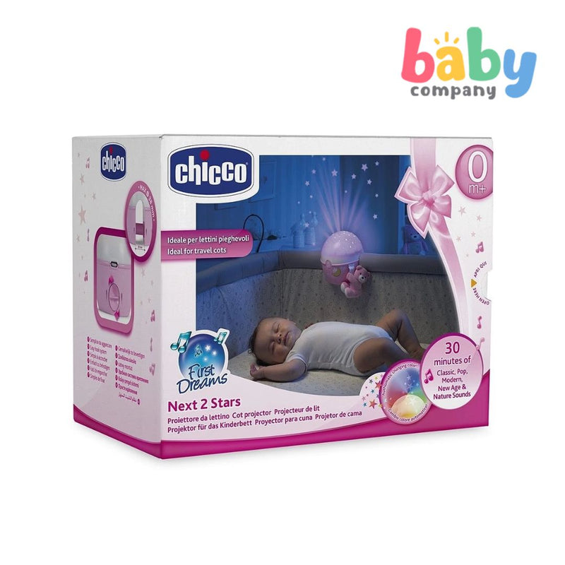 Chicco First Dreams Next 2 Stars Cot Projector 0m+ - Pink