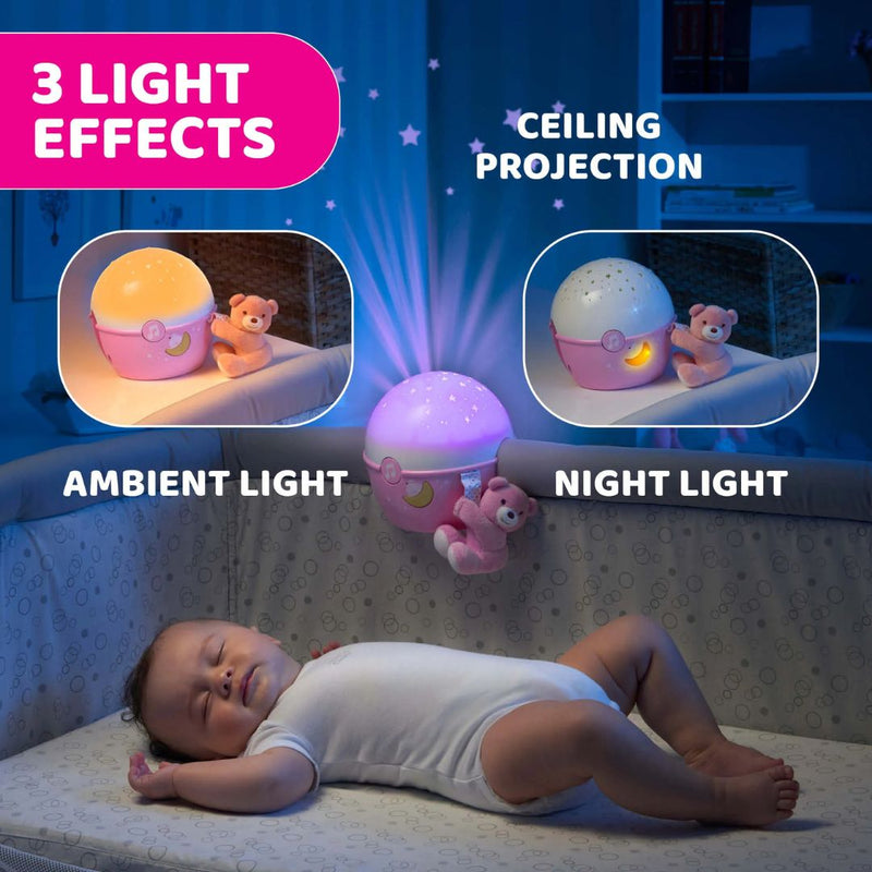 Chicco First Dreams Next 2 Stars Cot Projector 0m+ - Pink